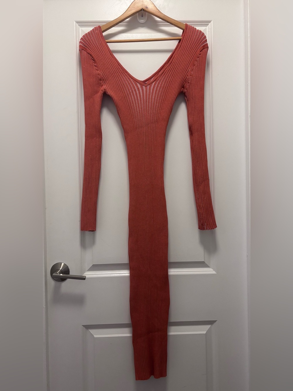 FASHION NOVA Sarah Sweater Midi Dress Rust